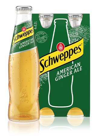 0,2 Liter Flaschen Schweppes American Ginger Ale im 4er Mehrwegpack.