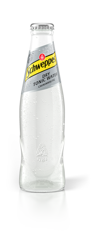 0,2 Liter Alice Flasche Schweppes Dry Tonic Water.