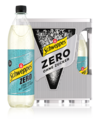 1,0 Liter Flaschen Schweppes Original Bitter Lemon Zero im 6er-Kasten.