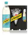 1,0 Liter Flaschen Schweppes Original Bitter Lemon im 6er-Kasten.