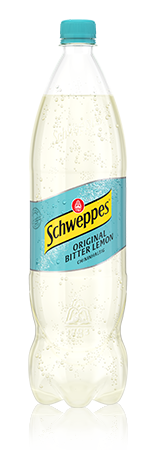 1,25 Liter Flasche Schweppes Original Bitter Lemon.