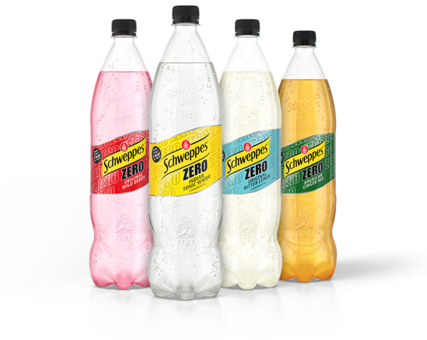 Produktrange Schweppes Zero.