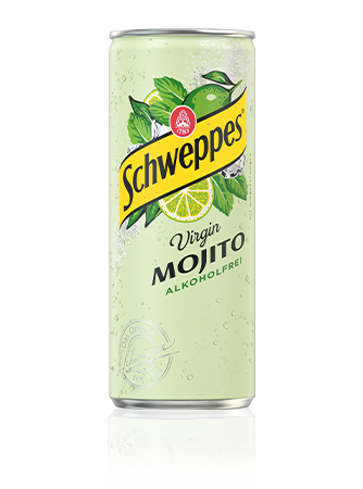 0,33 Liter Dose Schweppes Virgin Mojito, alkoholfrei.