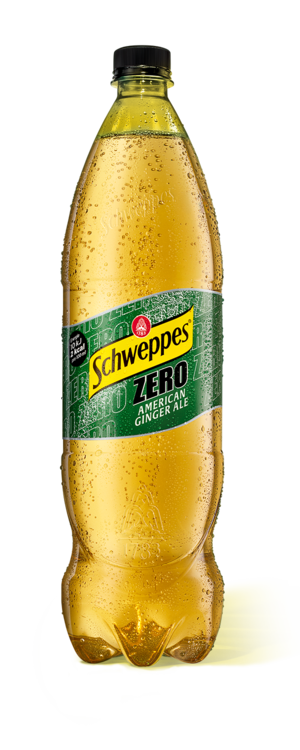 1,25 Liter Flasche Schweppes American Ginger Ale Zero.