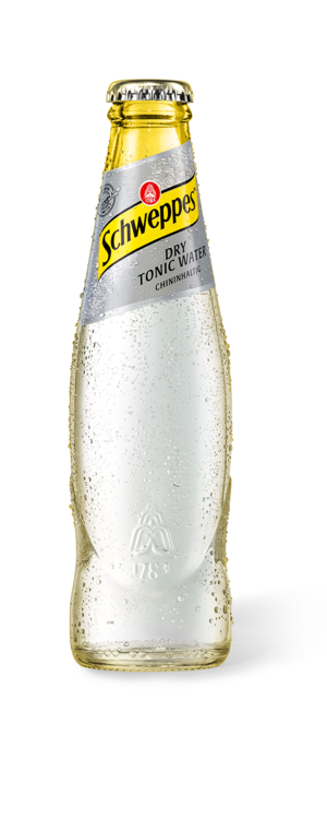 0,2 Liter Alice Flasche Schweppes Dry Tonic Water.