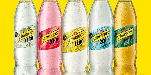 Produktrange Schweppes Zero.