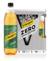 1,0 Liter Flaschen Schweppes American Ginger Ale Zero im 6er-Kasten.