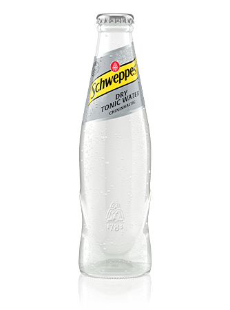 0,2 Liter Flaschen Schweppes Dry Tonic Water.