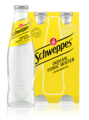 0,2 Liter Flaschen Schweppes Indian Tonic Water im 4er Mehrwegpack.