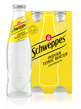 0,2 Liter Flaschen Schweppes Indian Tonic Water im 4er Mehrwegpack.
