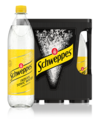 1,0 Liter Flaschen Schweppes Indian Tonic Water im 6er-Kasten.