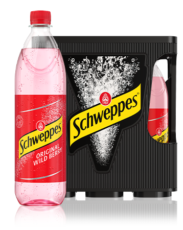 1,0 Liter Flaschen Schweppes Original Wild Berry im 6er-Kasten.