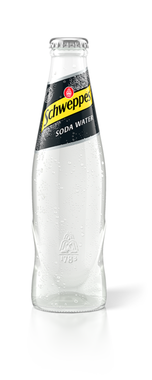 0,2 Liter Alice Flasche Schweppes Soda Water.